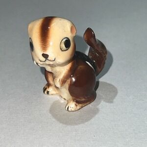 Vintage Squirrel Miniature Figurine Porcelain Bone China Tiny Chipmunk